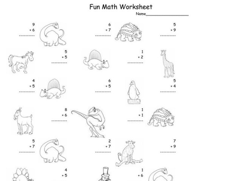 Fun Math Worksheet Worksheet