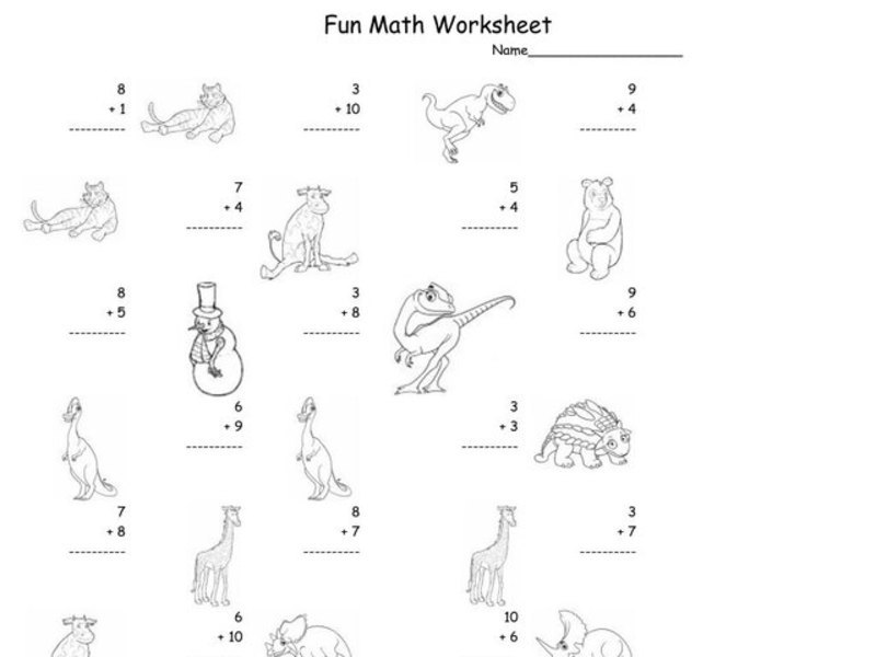 Fun Math Worksheet Worksheet