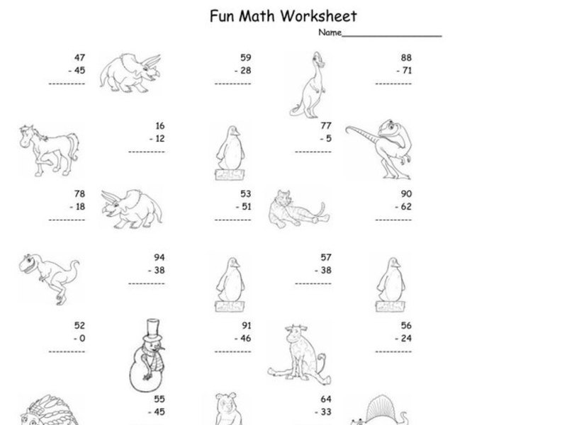 Fun Math Worksheet Worksheet