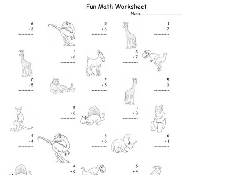 Fun Math Worksheet Worksheet