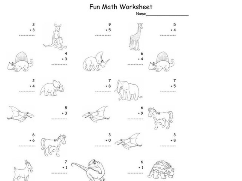 Fun Math Worksheet Worksheet