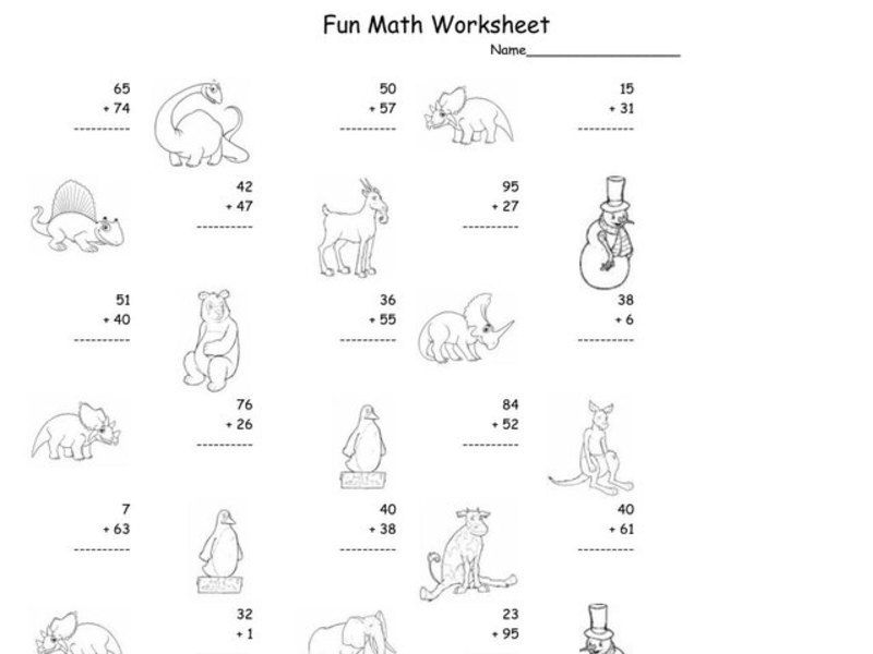 Fun Math Worksheet Worksheet