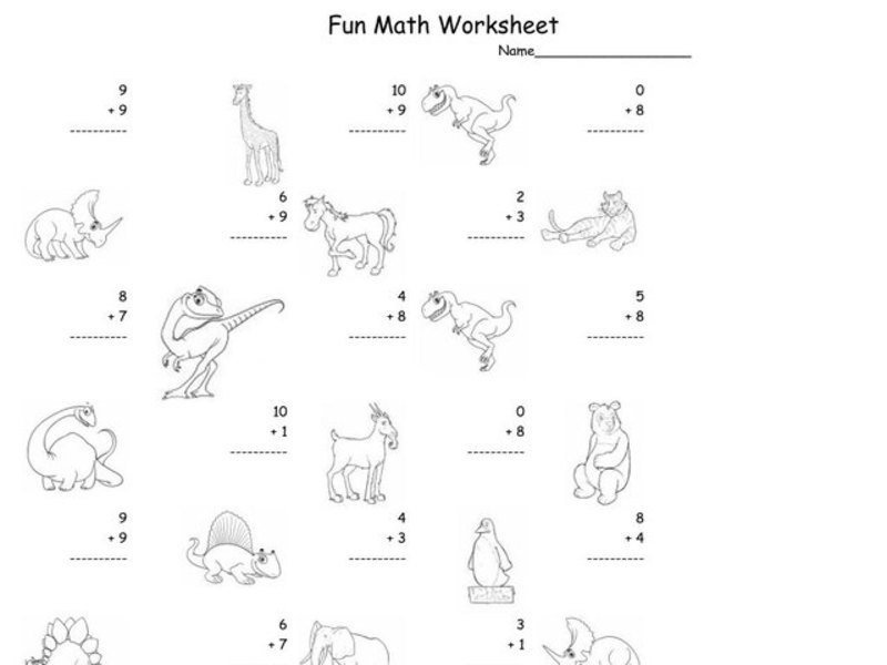 Fun Math Worksheet Worksheet