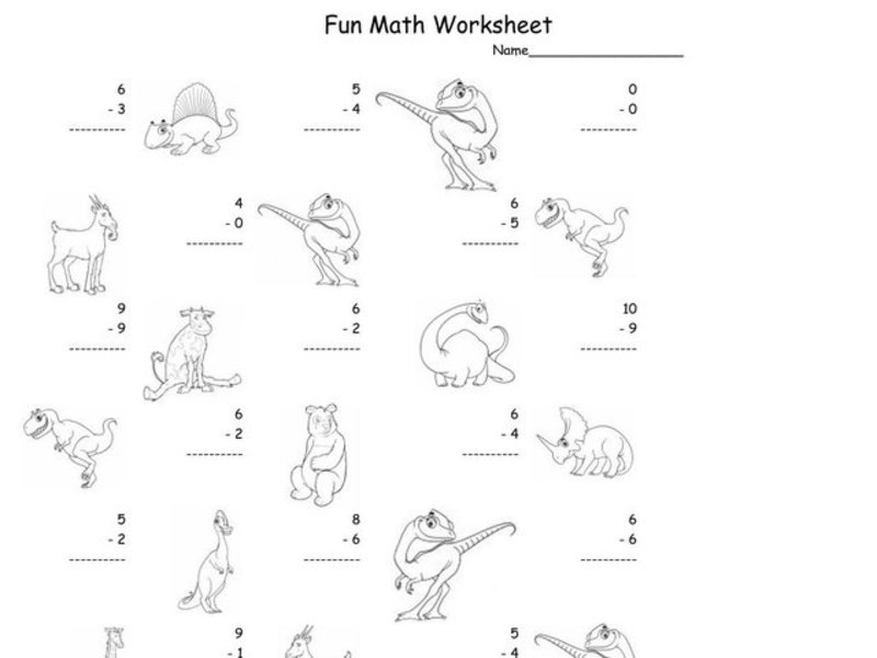 Fun Math Worksheet Worksheet
