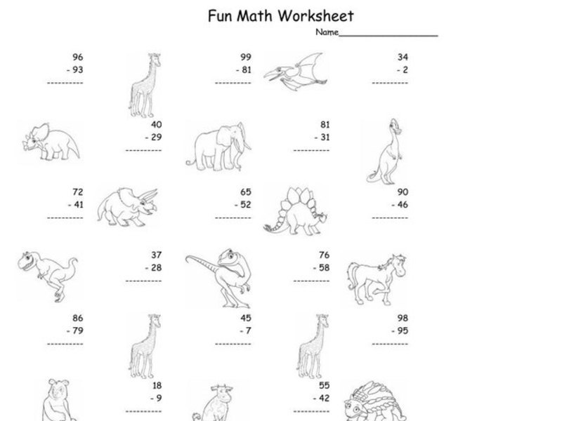 Fun Math Worksheet Worksheet