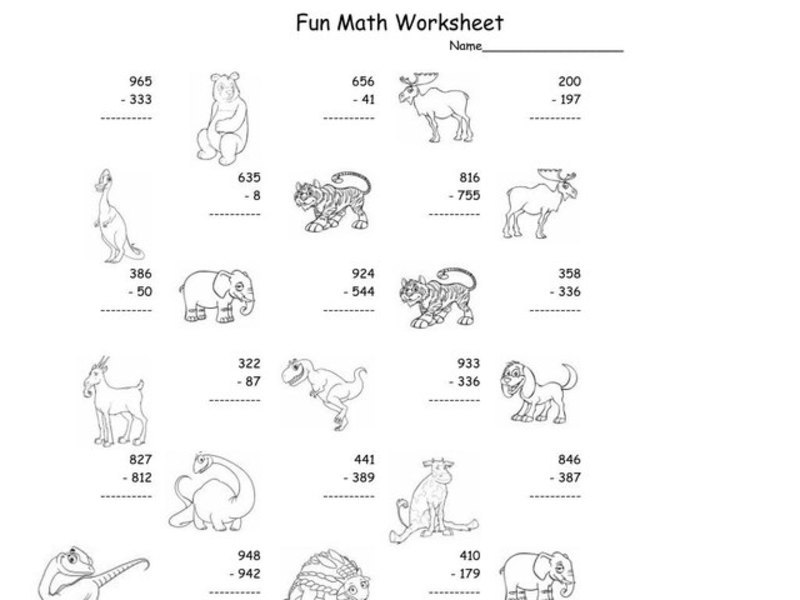 Fun Math Worksheet Worksheet
