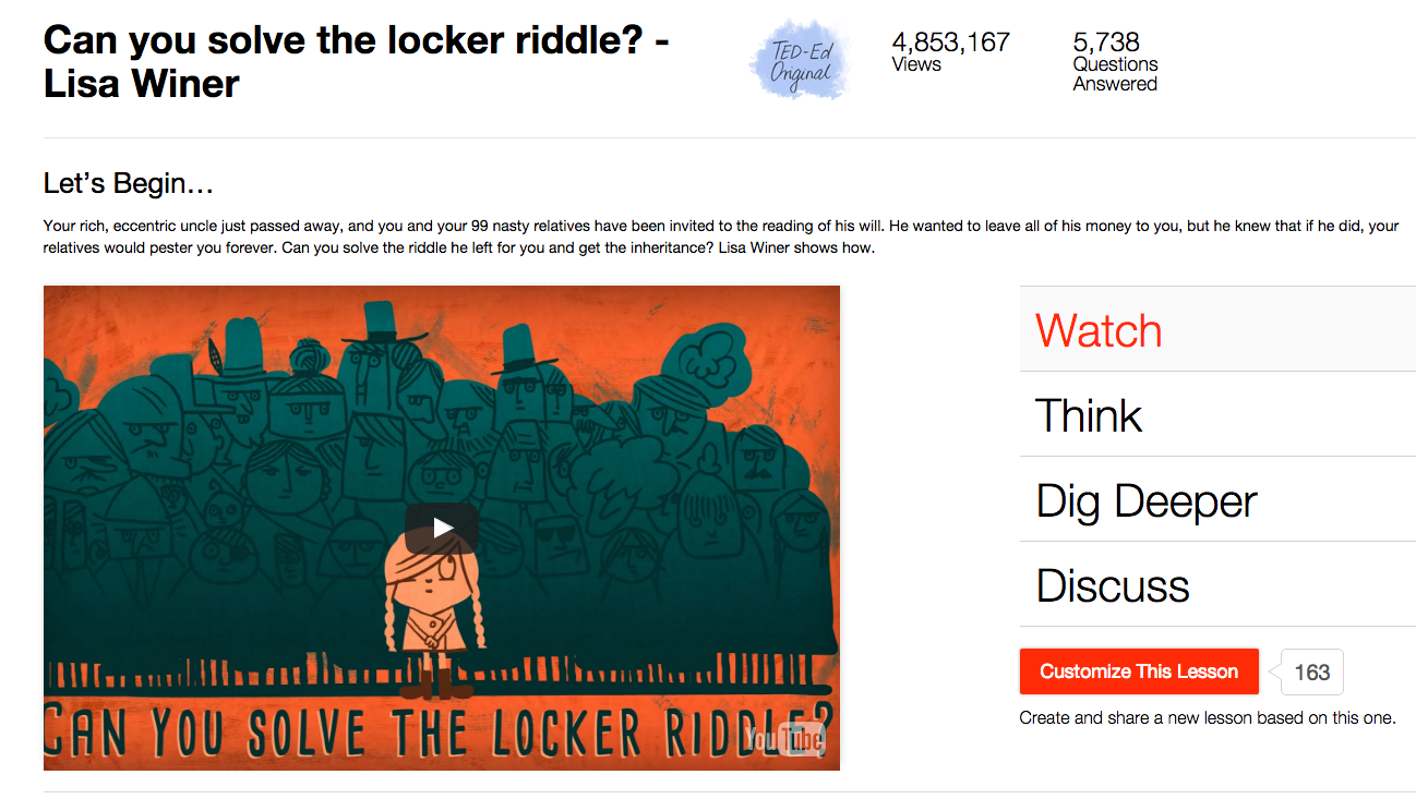Can You Solve the Locker Riddle? Instructional Video