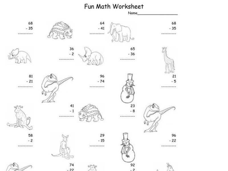 Fun Math Worksheet 44 Worksheet