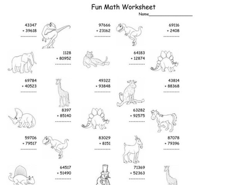 Fun Math Worksheet 45 Worksheet
