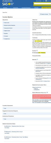 Function Machine Lesson Plan