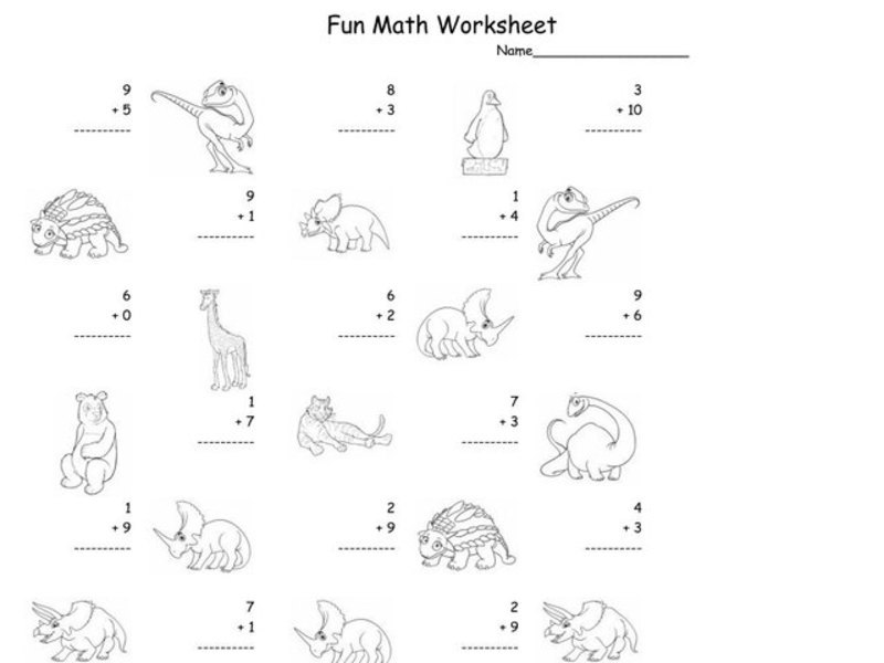 Fun Math Worksheet: 1-Digit Addition 20 Worksheet
