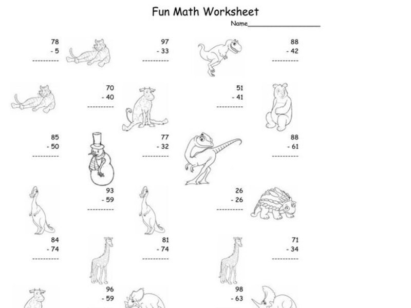Fun Math Worksheet 5 Worksheet