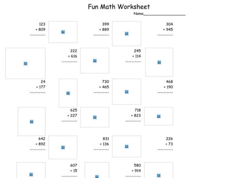 Fun Math Worksheet 24 Worksheet