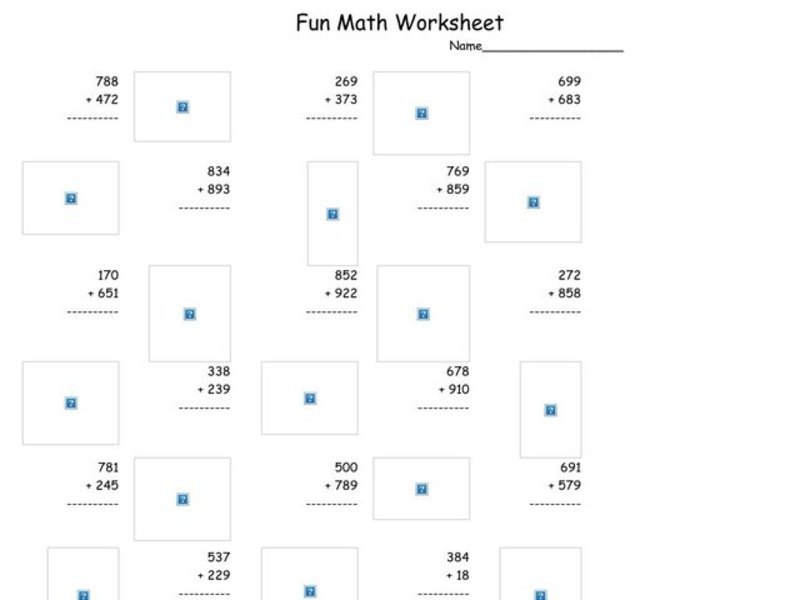 Fun Math Worksheet 27 Worksheet