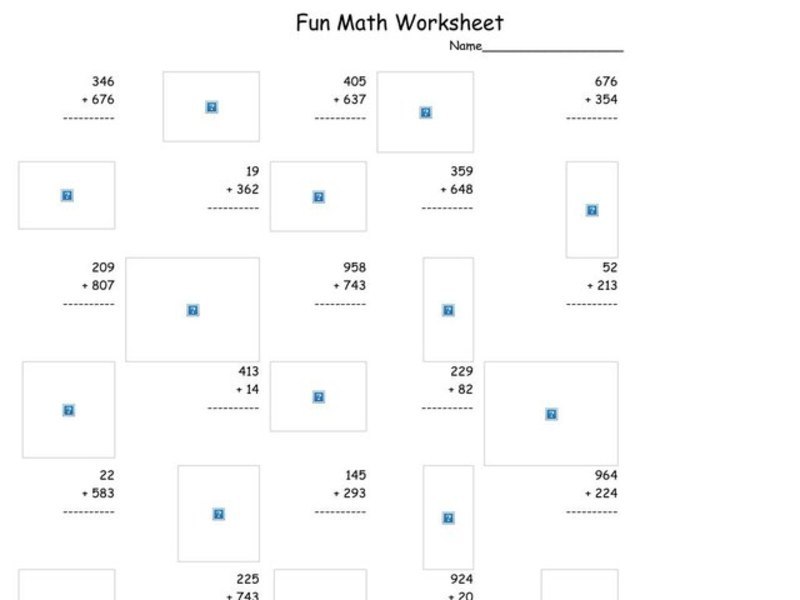 Fun Math Worksheet 6 Worksheet