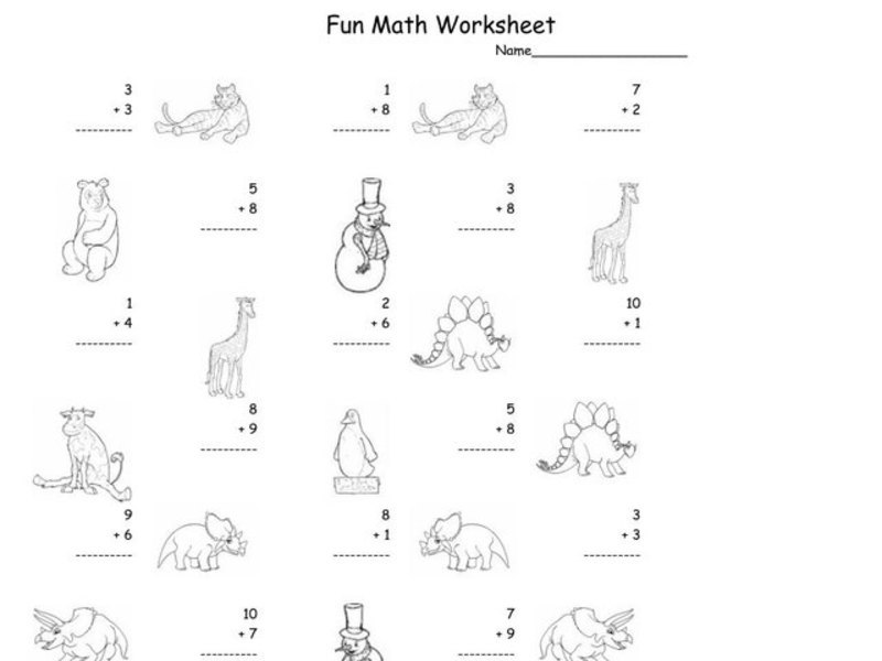 Fun Math Worksheet: 1-Digit Addition Worksheet