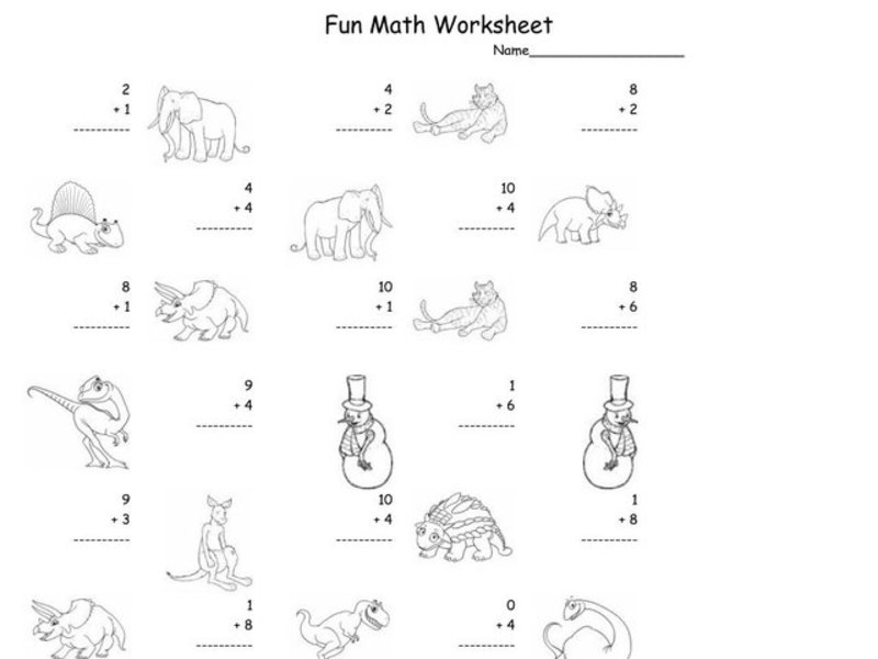 Fun Math Worksheet: 1-Digit Addition Worksheet