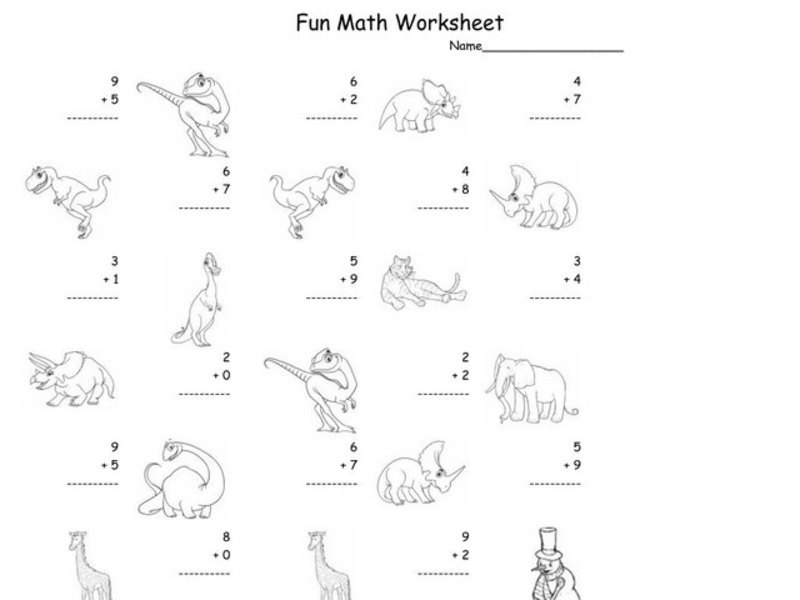 Fun Math Worksheet: 1-Digit Addition 3 Worksheet