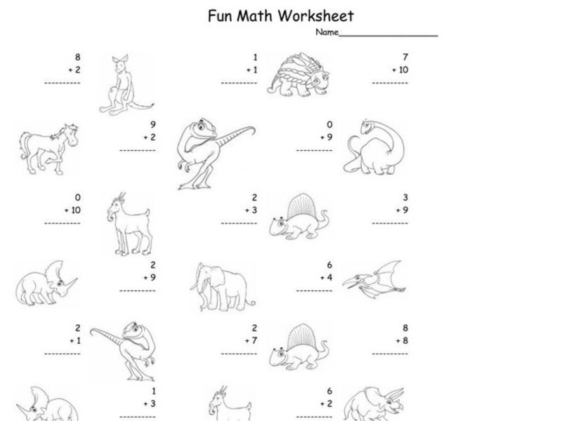 Fun Math Worksheet: 1-Digit Addition Worksheet