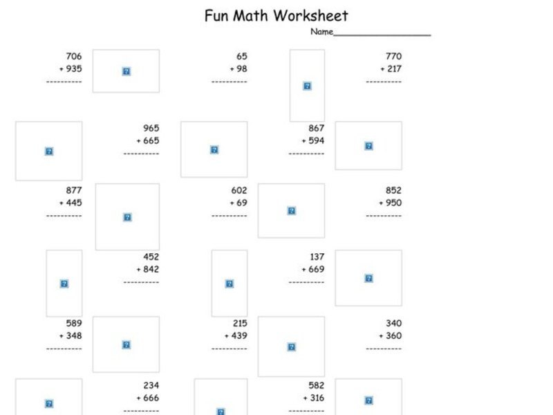 Fun Math Worksheet 22 Worksheet