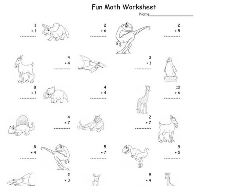 Fun Math Worksheet: 1-Digit Addition 11 Worksheet