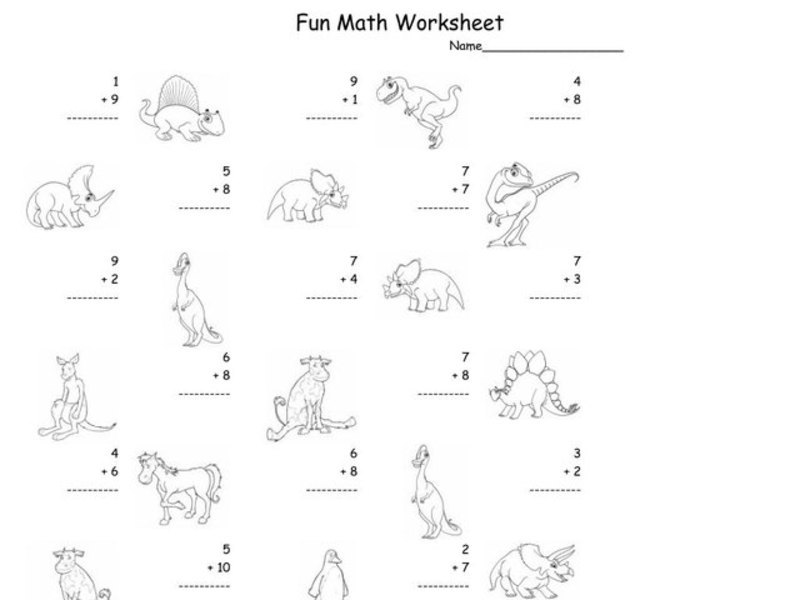 Fun Math Worksheet: 1-Digit Addition 9 Worksheet