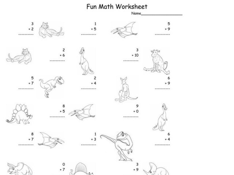 Fun Math Worksheet: 1-Digit Addition 2 Worksheet