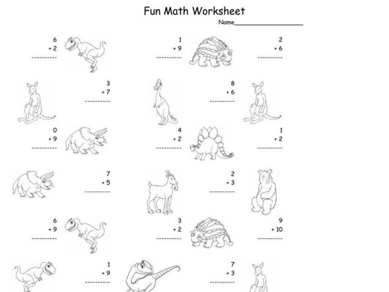 Fun Math Worksheet: 1-Digit Addition 8 Worksheet