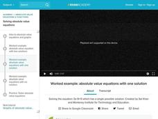 Absolute Value Equations 1 Instructional Video