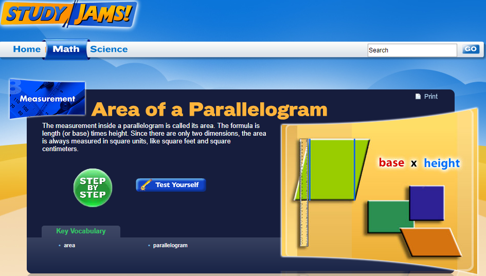 Study Jams! Area of a Parallelogram Interactive