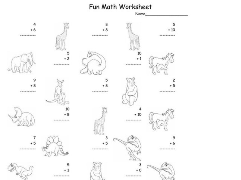 Fun Math Worksheet: 1-Digit Addition 13 Worksheet