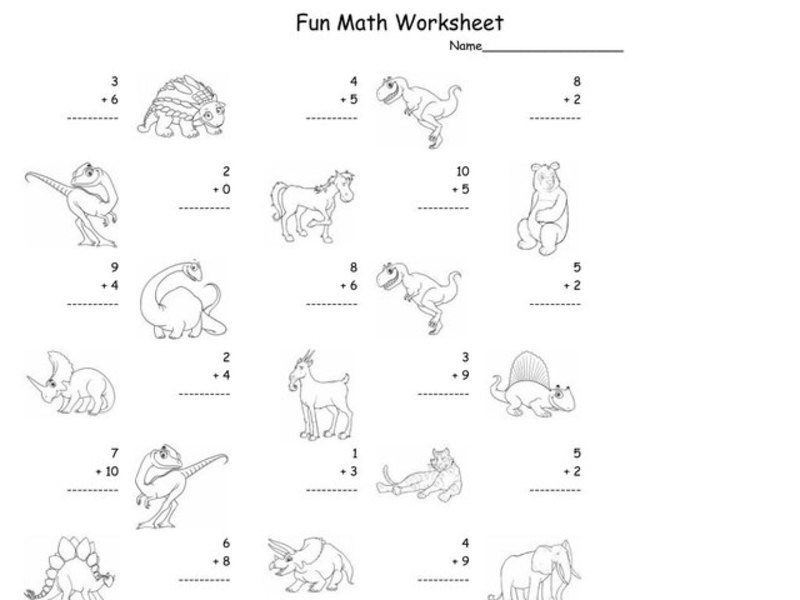 Fun Math Worksheet: 1-Digit Addition 15 Worksheet