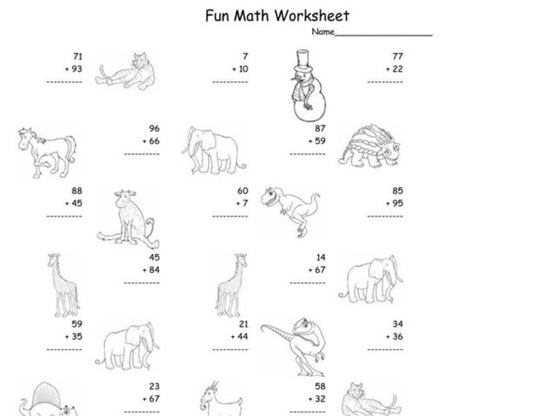 Fun Math Worksheet: 2-Digit Addition Worksheet