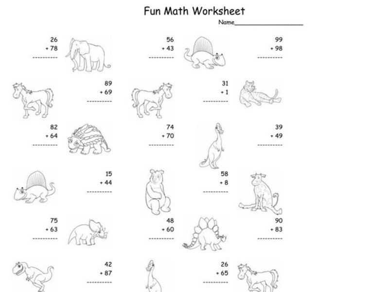 Fun Math Worksheet: 2-Digit Addition Worksheet