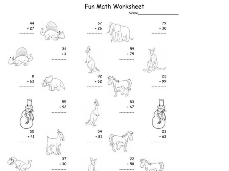 Fun Math Worksheet: 2-Digit Addition 2 Worksheet