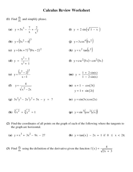 Functions Worksheet
