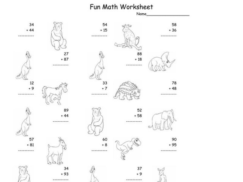 Fun Math Worksheet: 2-Digit Addition 2 Worksheet