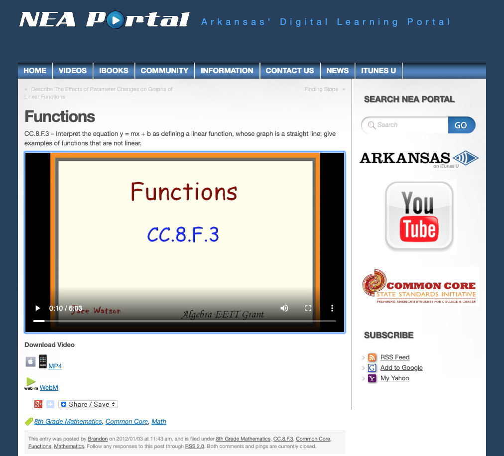 Functions Instructional Video