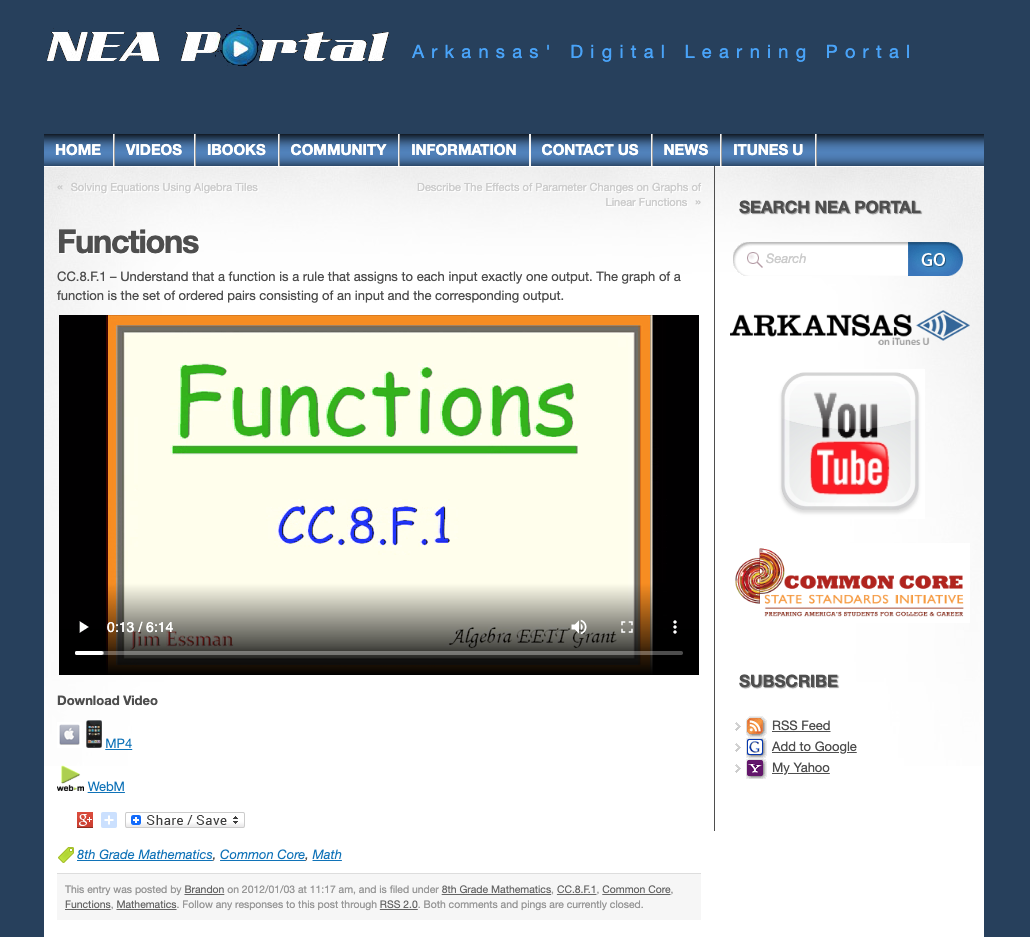 Functions Instructional Video