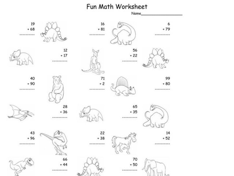Fun Math Worksheet: 2-Digit Addition 3 Worksheet