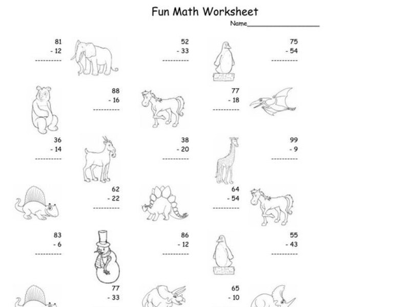 Fun Math Worksheet: 2-Digit Subtraction 2 Worksheet