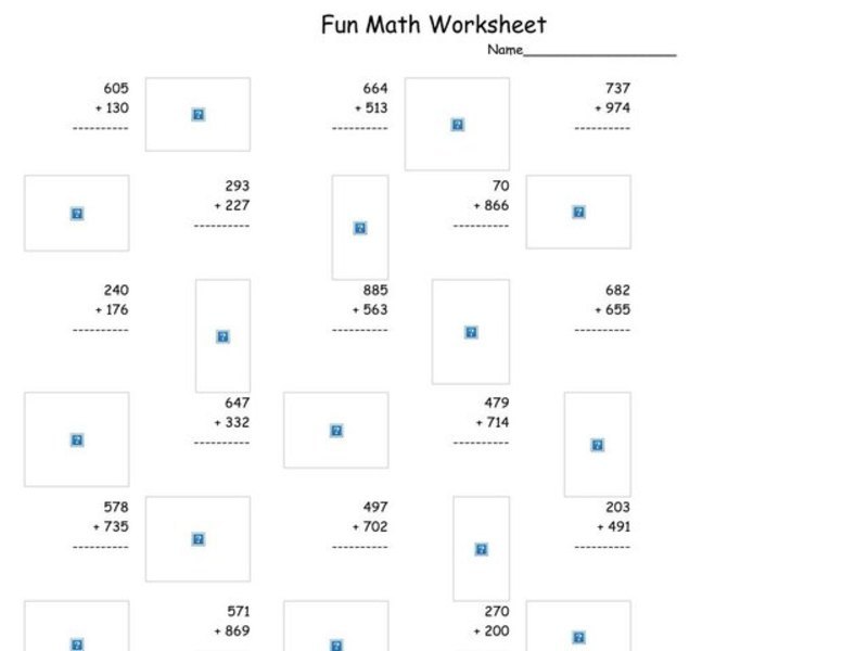 Fun Math Worksheet: Multiple Digit Addition Worksheet