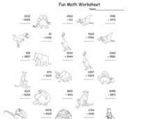 Fun Math Worksheet: Multiple Digit Addition Worksheet