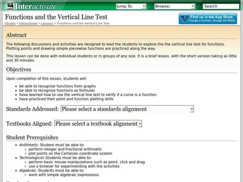 Functions and the Vertical Line Test Lesson Plan
