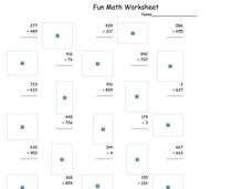 Fun Math Worksheet: Multiple Digit Addition 2 Worksheet