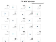 Fun Math Worksheet: Multiple Digit Addition 3 Worksheet