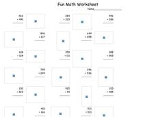 Fun Math Worksheet: Multiple Digit Addition 3 Worksheet