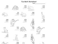 Fun Math Worksheet: Multiple Digit Addition 5 Worksheet