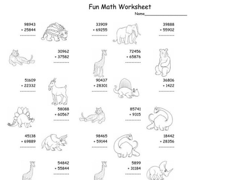 Fun Math Worksheet: Multiple Digit Addition 4 Worksheet
