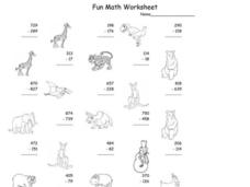 Fun Math Worksheet: Multiple Digit Subtraction Worksheet